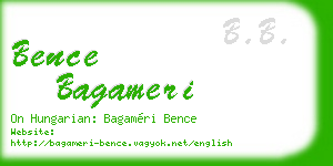 bence bagameri business card
