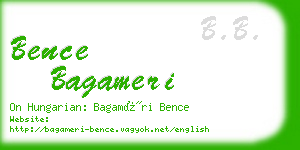 bence bagameri business card